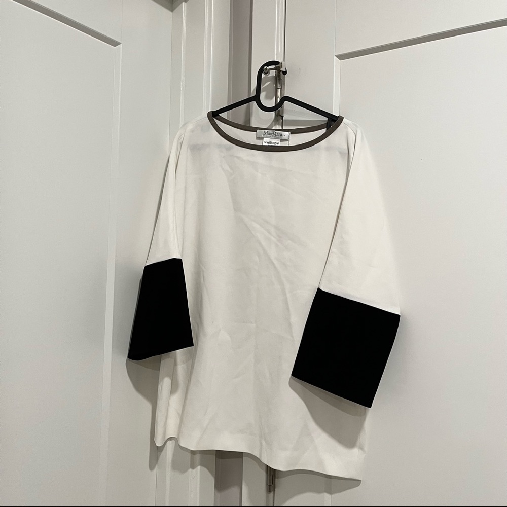 NWT Max Mara Orologi colour block crepe blouse size 8